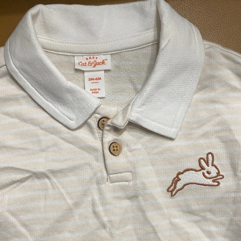 Cat & Jack Cram Color Baby Outfit with Bunny Design 3-6‎ months NWT